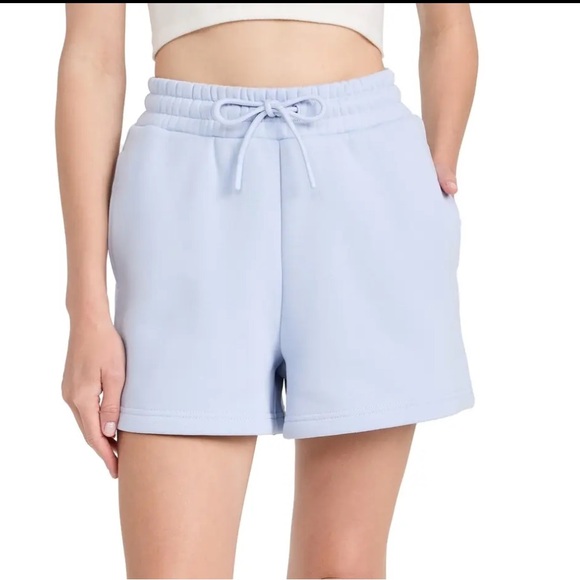 Sweaty Betty Pants - Sweaty Betty ‘Elevated Short’ High Rise Cotton Fleece Salt Blue Pocket, Sz S NWT